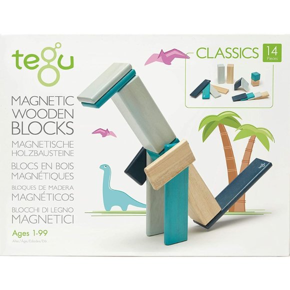 Tegu Other - 14-Piece Tegu Magnetic Wooden Block Set (Blues)